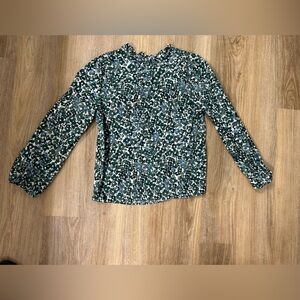 J.Crew Green and Blue Floral Top